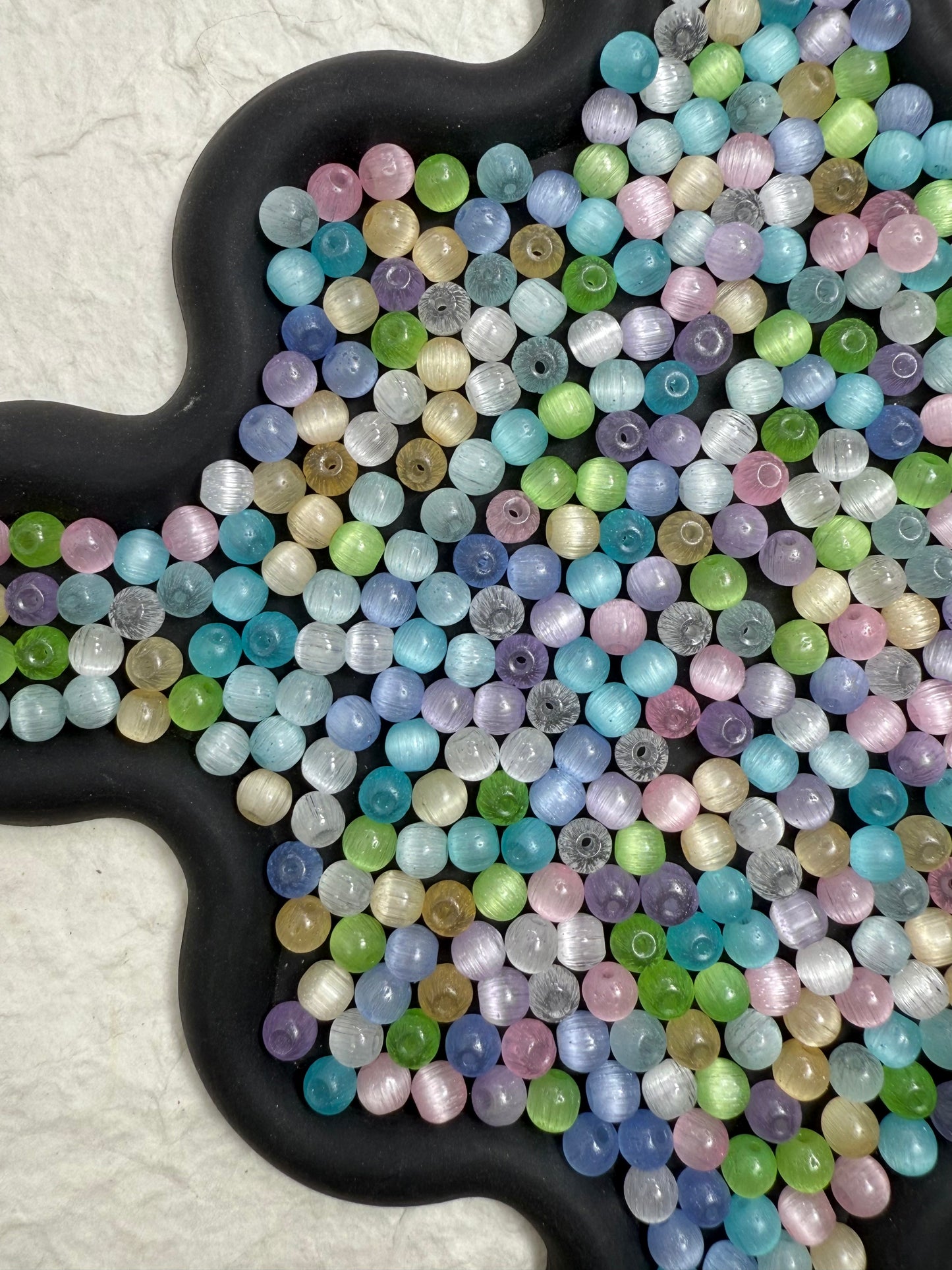 【Medium Cats Eye】6mm glass cats-eye beads mix, earring, bracelet, necklace, keychain