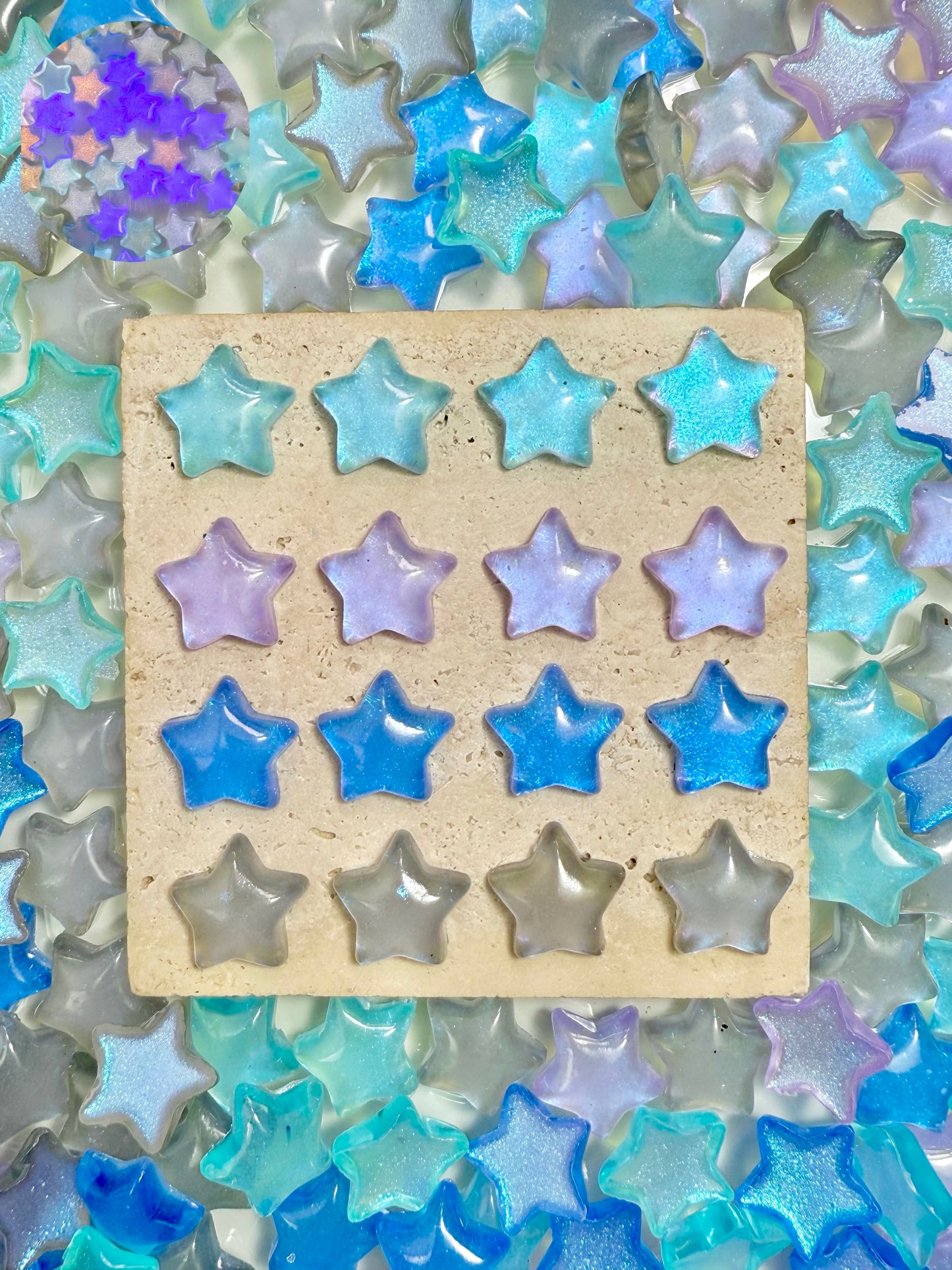 【Lumi Star】 Breloques en résine en forme d'étoile lumineuse et colorée