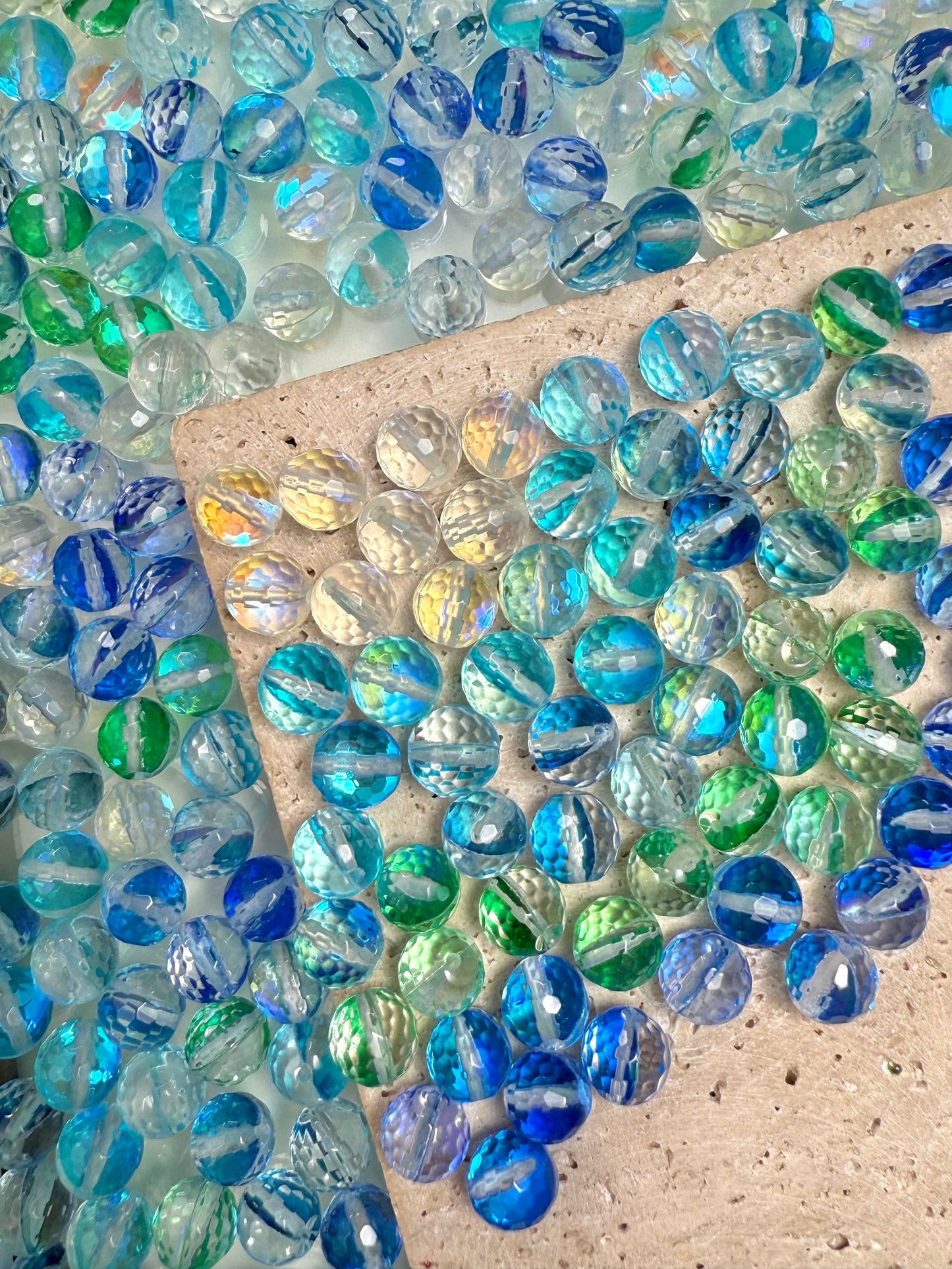 【Aura World】Perles givrées mixtes aura de 10 mm, perles de verre