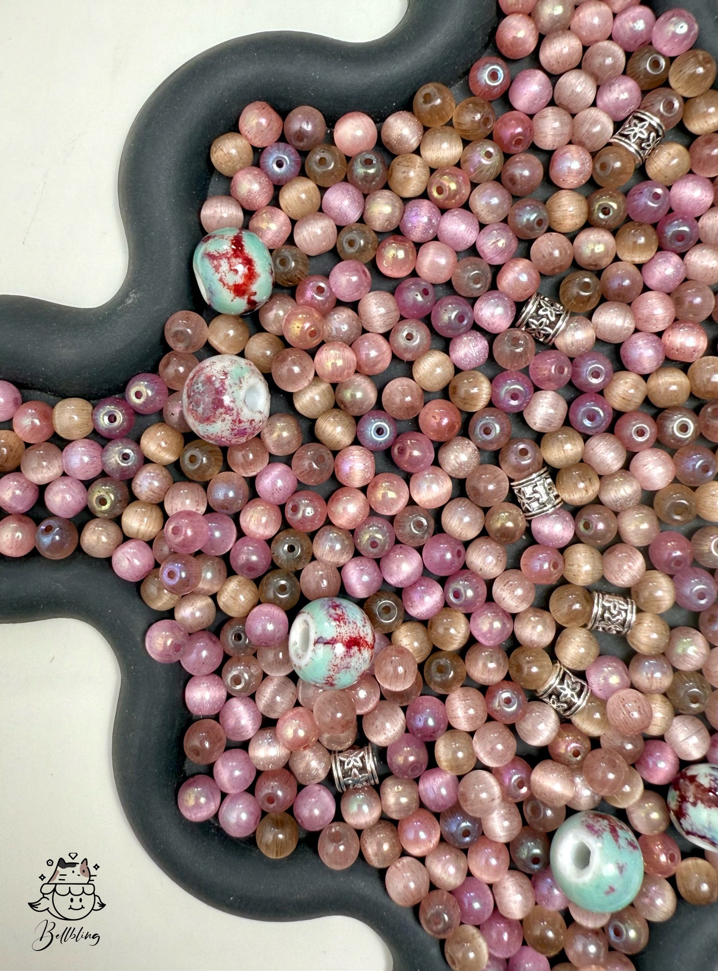 【Medium Cats Eye】6mm glass cats-eye beads mix, earring, bracelet, necklace, keychain