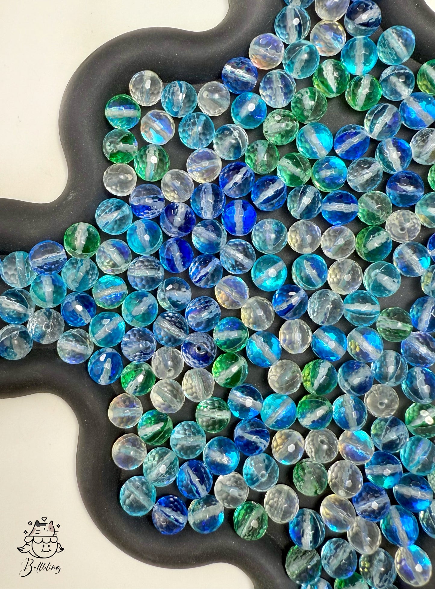 【Aura World】Perles givrées mixtes aura de 10 mm, perles de verre