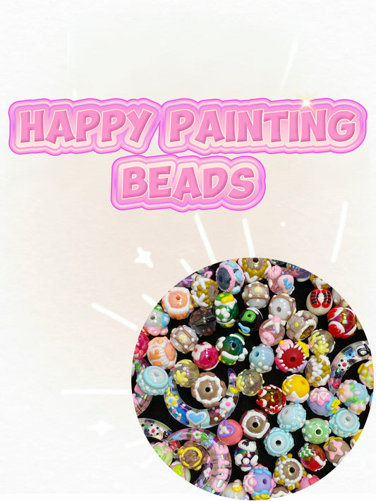 A001【Happy Painting】hand-painted acrylics beads blind bag for diy