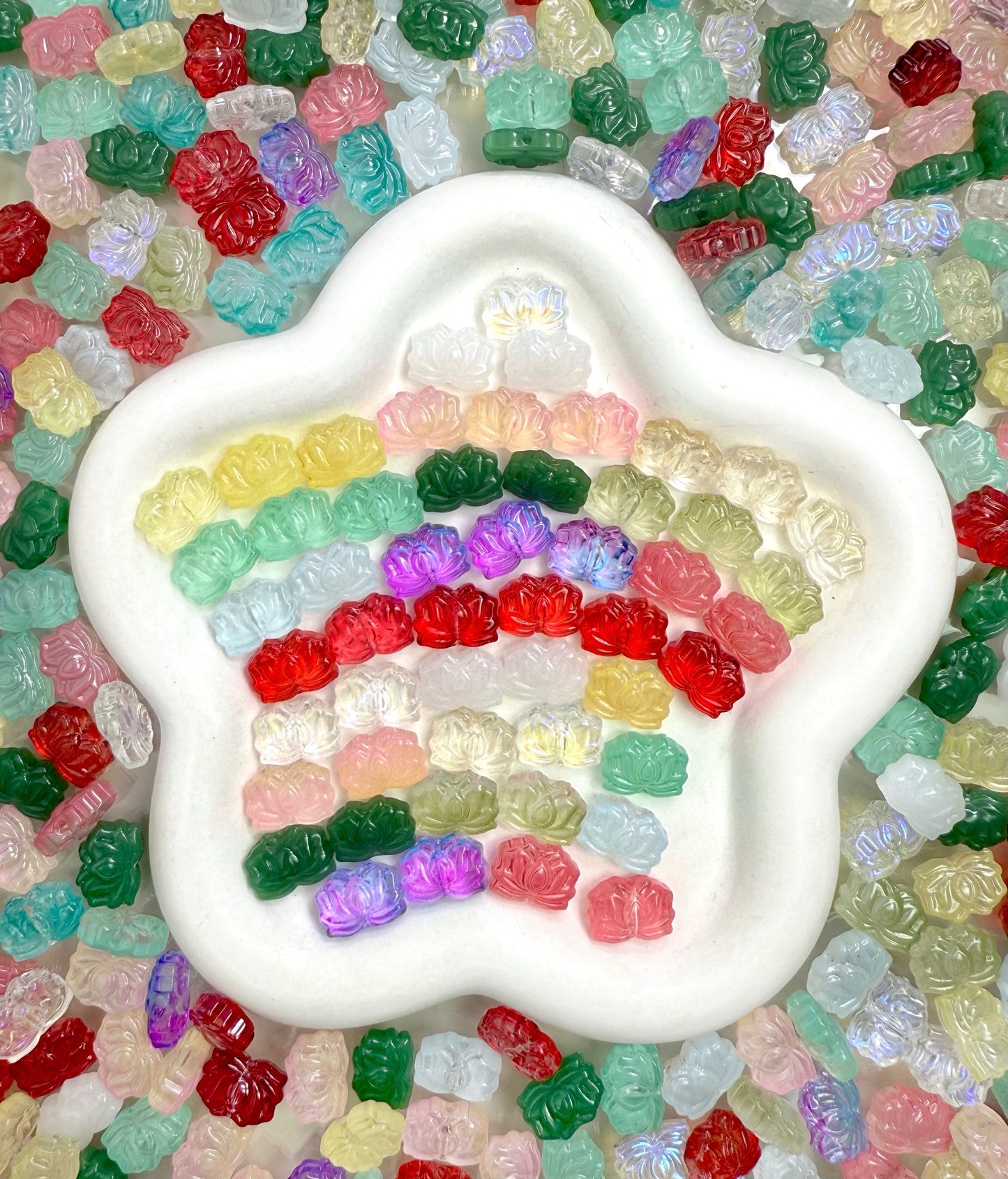 【Icy World】All-Color Mixed Exquisite glass charms, bracelet/keychain supplies