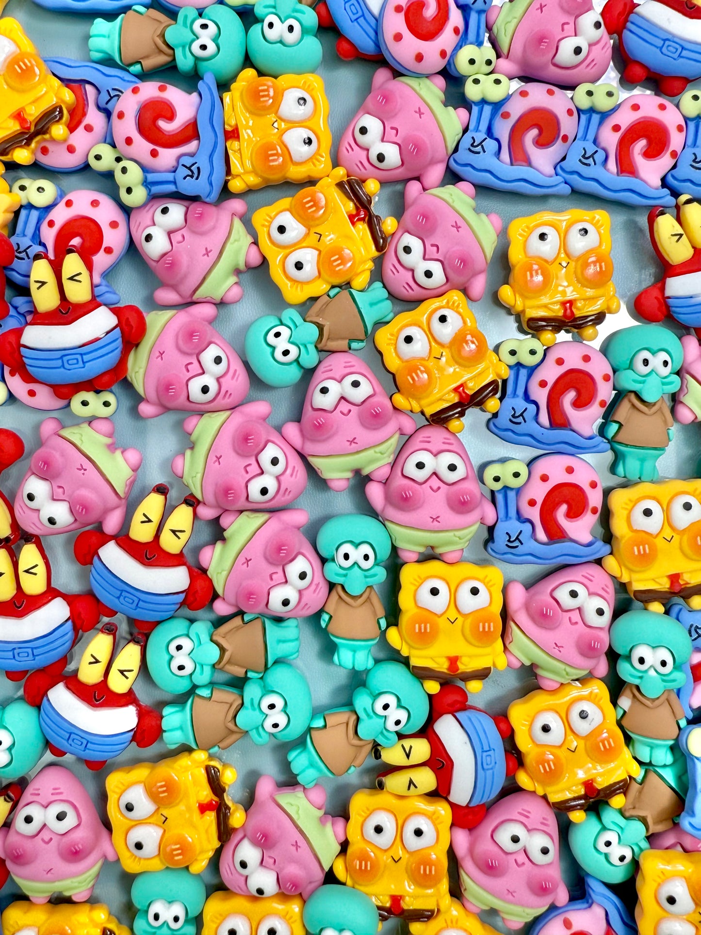 【Big Pineapple House】Big spongebob, Mr.Crab, Gary colorful resin mix, hairpin/phonecases diy