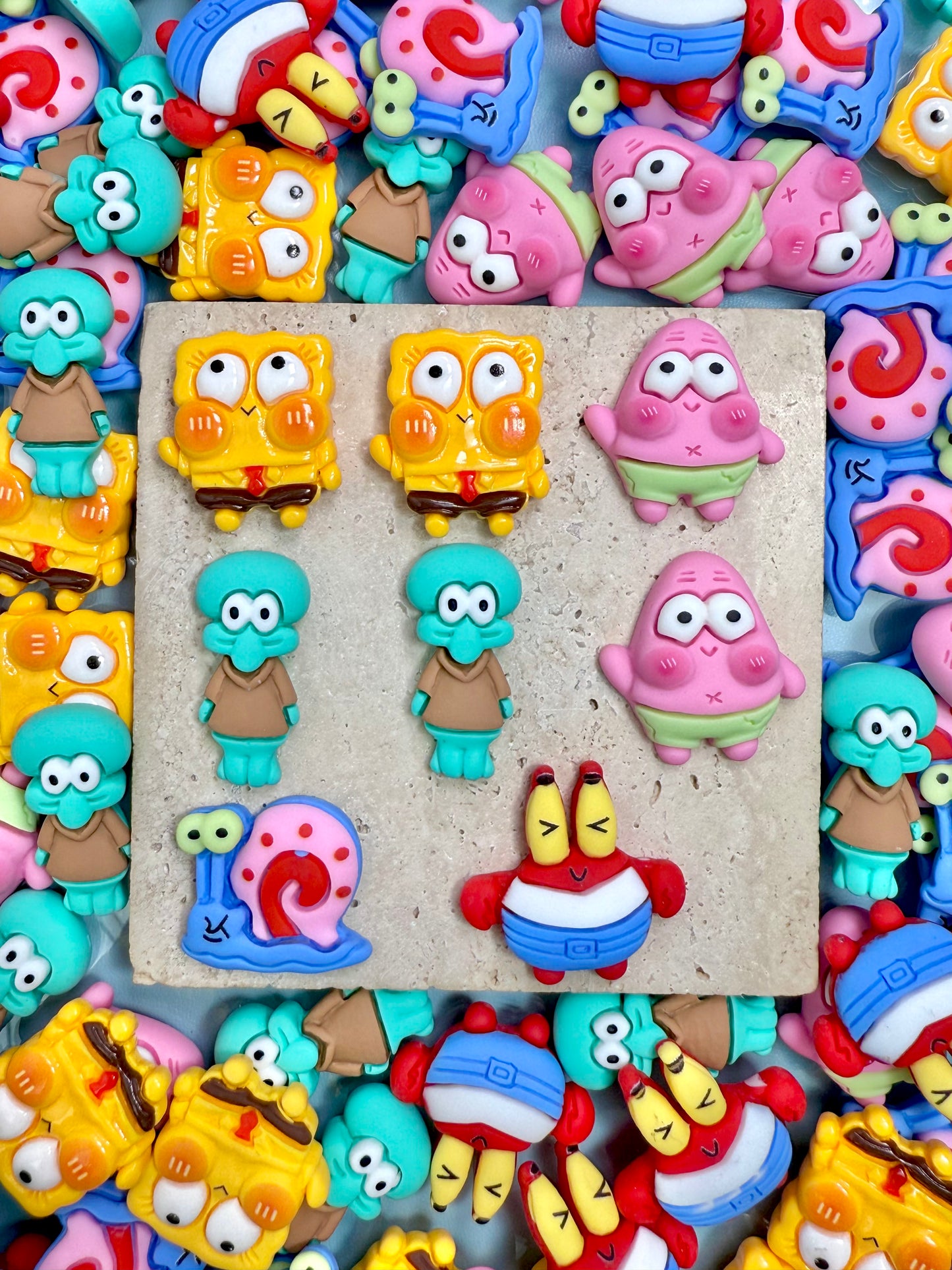 【Big Pineapple House】Big spongebob, Mr.Crab, Gary colorful resin mix, hairpin/phonecases diy