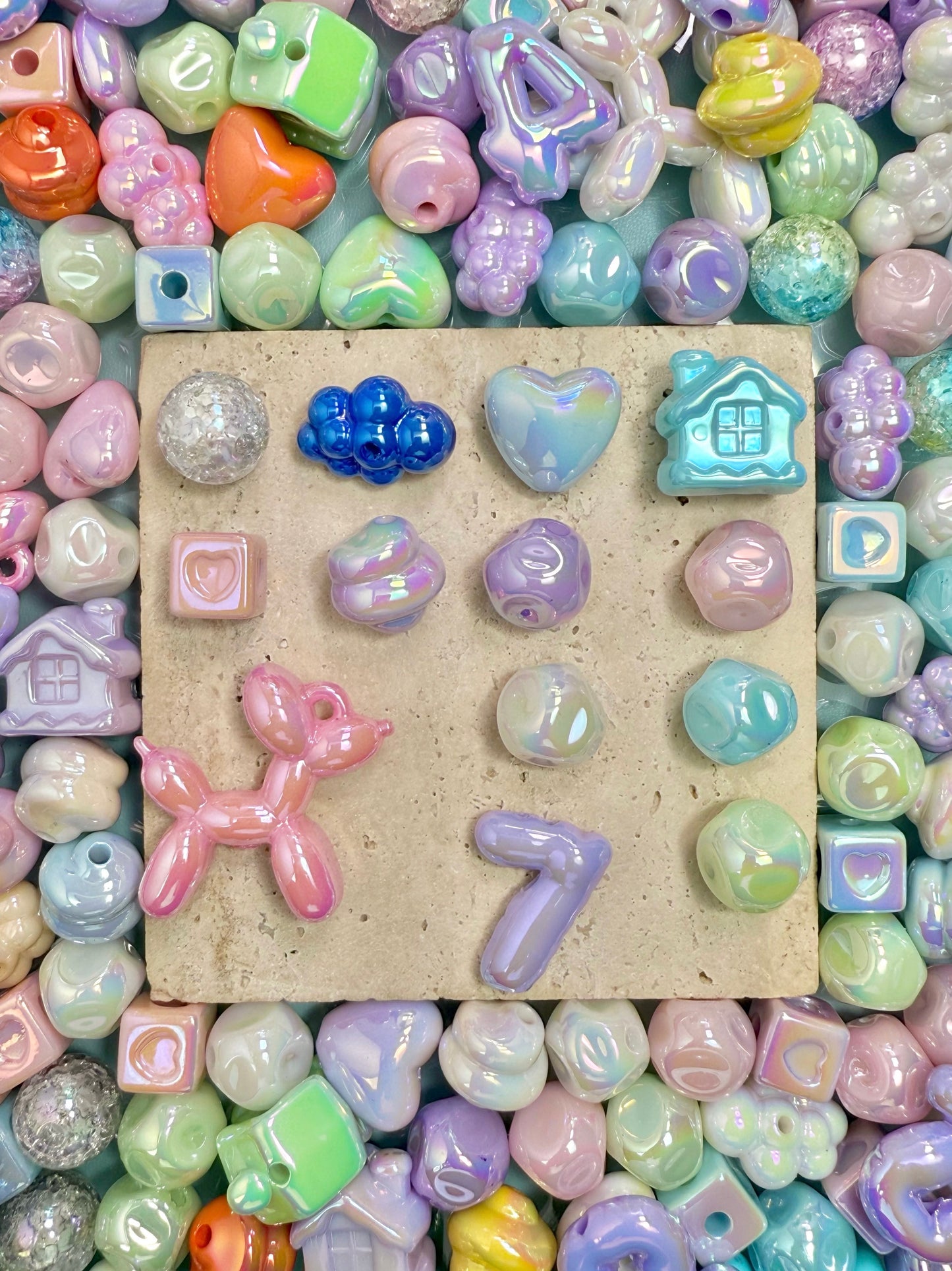 【Foire d'été】Perles acycliques lumineuses crémeuses : canapé, ours, cœur, nœuds papillon, fromage