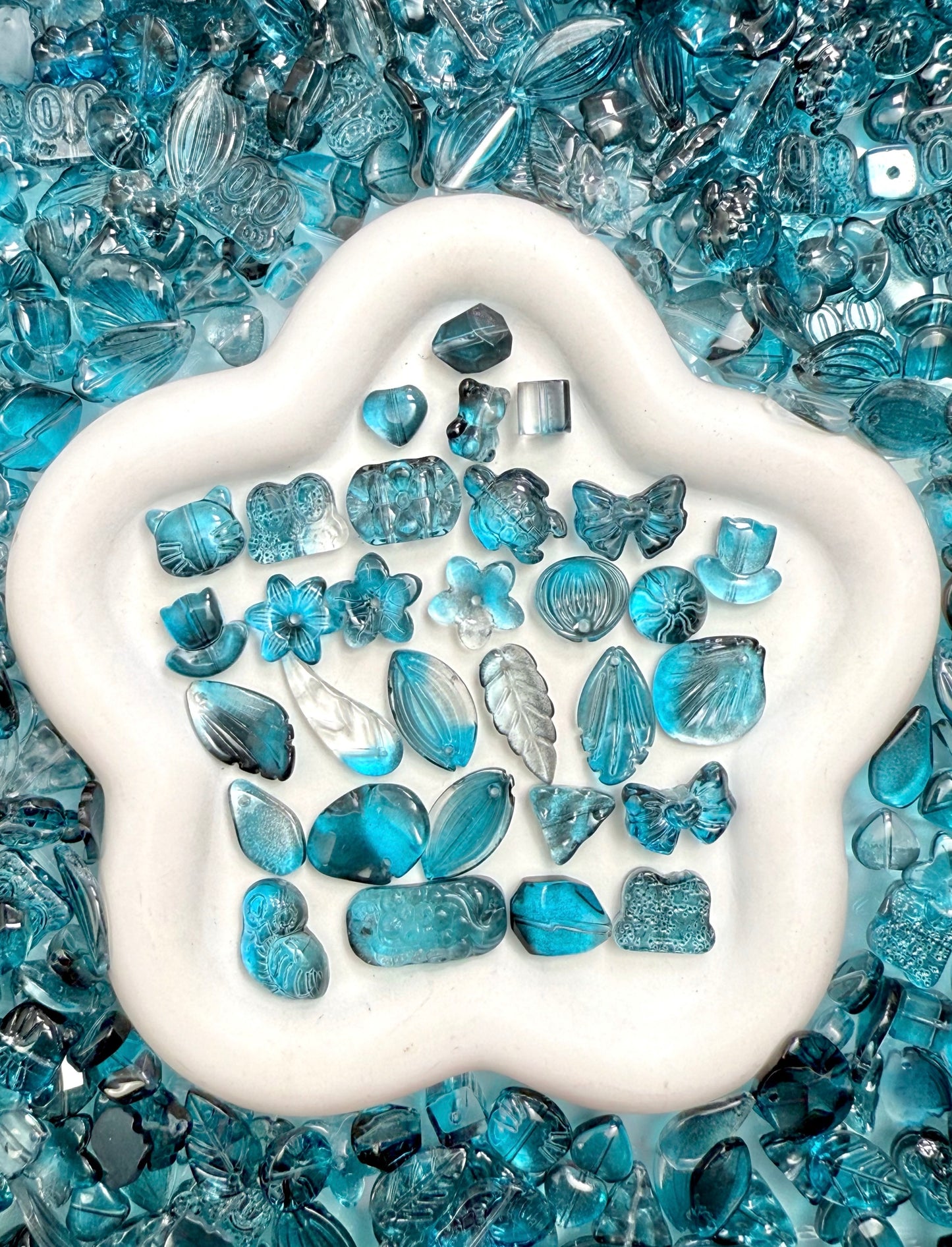 【Icy World】 Breloques en verre exquises de toutes les couleurs mélangées, fournitures pour bracelets/porte-clés