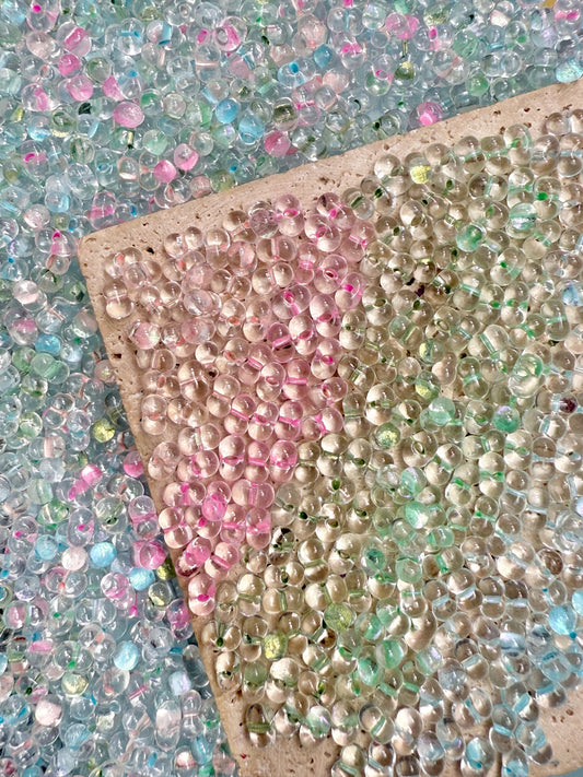 【Watery Peanuts】6mm glass peanuts mix, earring, bracelet, necklace, keychain