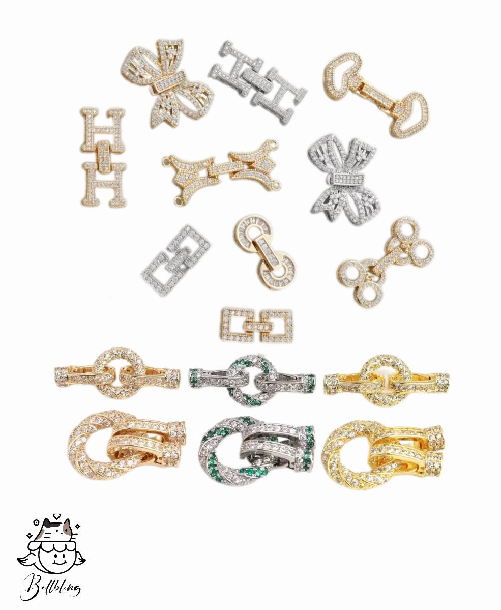 【Happy Buckle】Boucles en cuivre plaquées or véritable 18 carats, boucles fantaisie exquises résistantes à l'usure