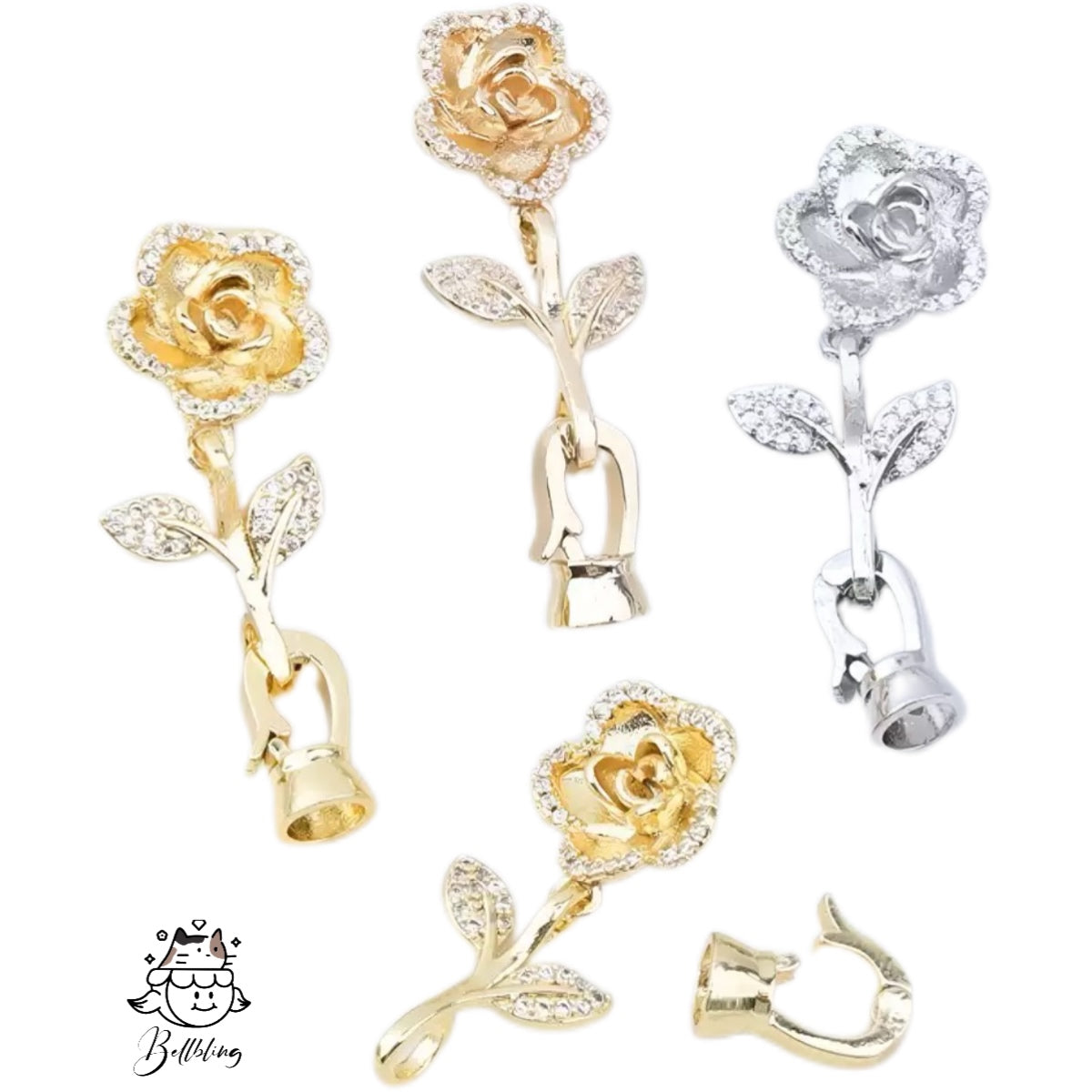 【Happy Buckle】Boucles en cuivre plaquées or véritable 18 carats, boucles fantaisie exquises résistantes à l'usure