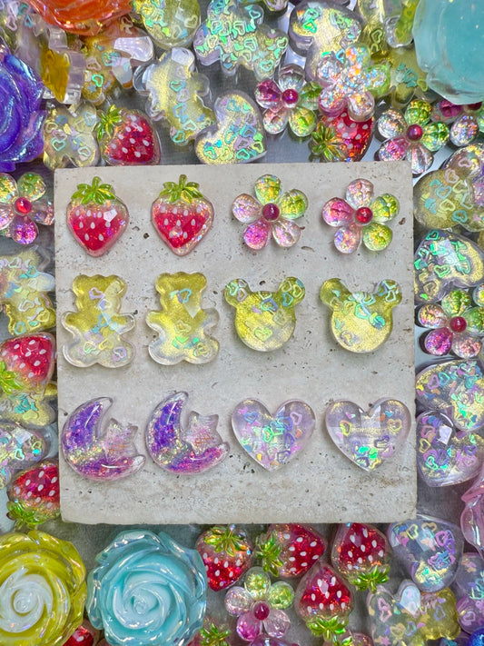 【Dazzle Whimsy】Shining resin charms, for hairpin/phonecases all diy