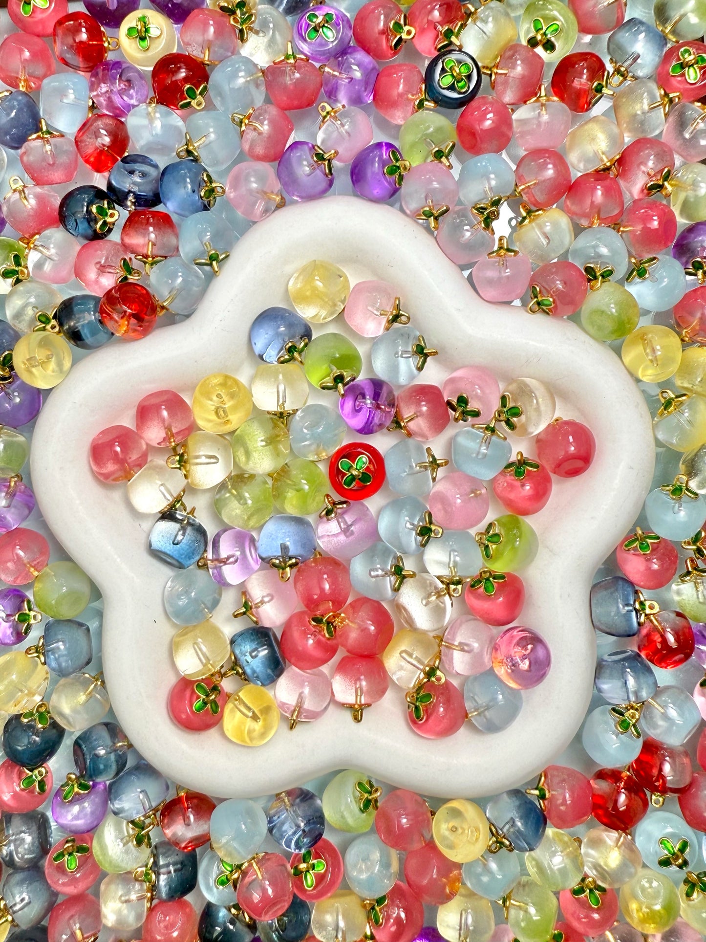 【Icy World】All-Color Mixed Exquisite glass charms, bracelet/keychain supplies