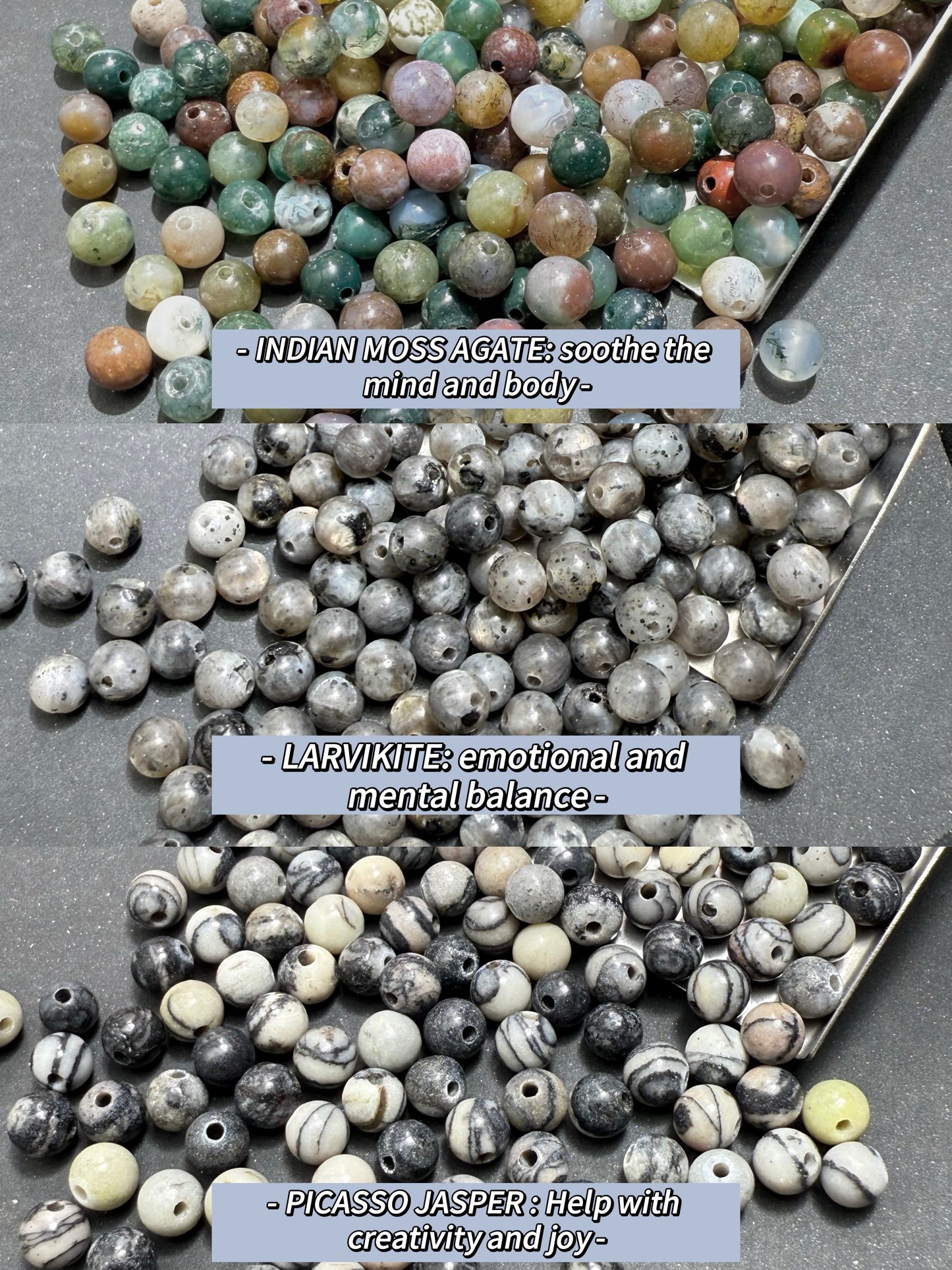 A001.NEW【Happy Crystal】4mm natural crystal and stone