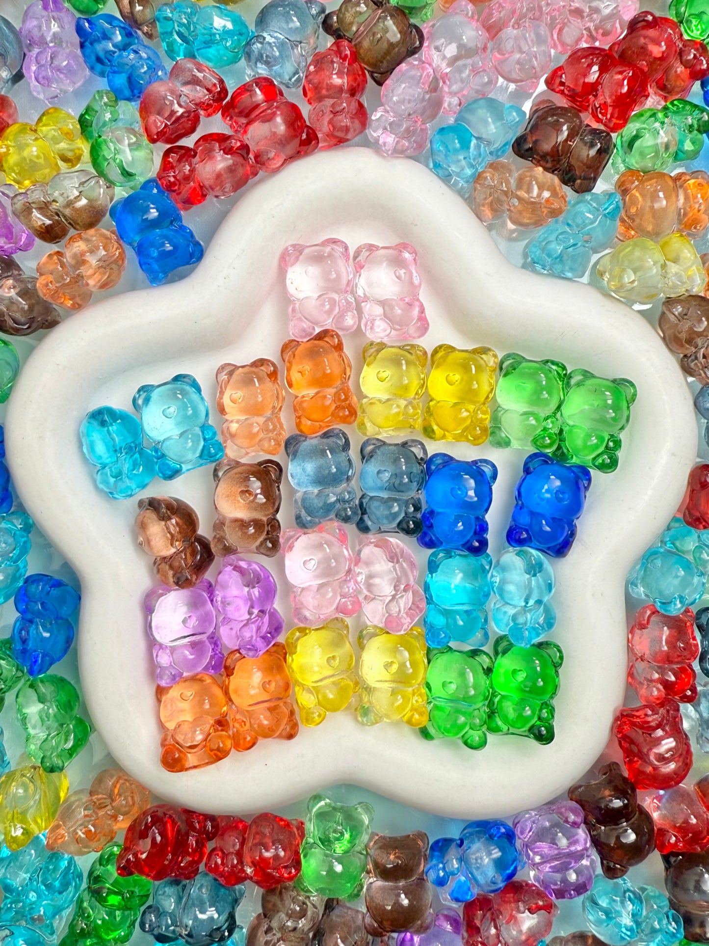 【Icy World】All-Color Mixed Exquisite glass charms, bracelet/keychain supplies