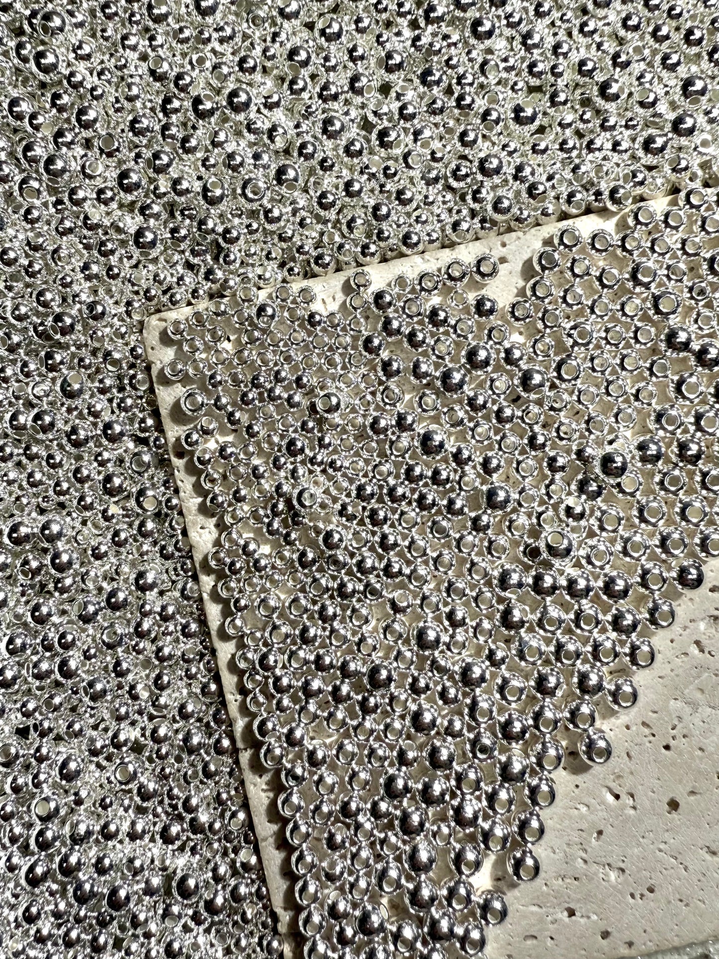 【Silver Beans】Mixed Silver bead spacers for jewelry/keychain/crafting