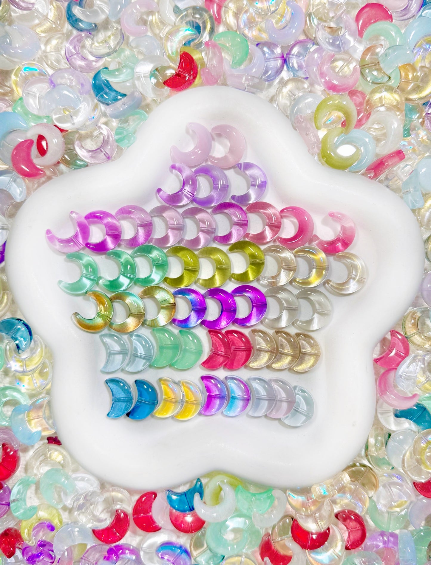 【Icy World】All-Color Mixed Exquisite glass charms, bracelet/keychain supplies