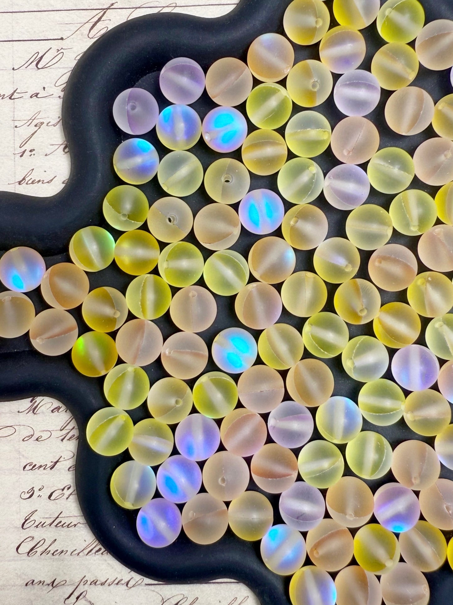 【Aura World】Perles givrées mixtes aura de 10 mm, perles de verre