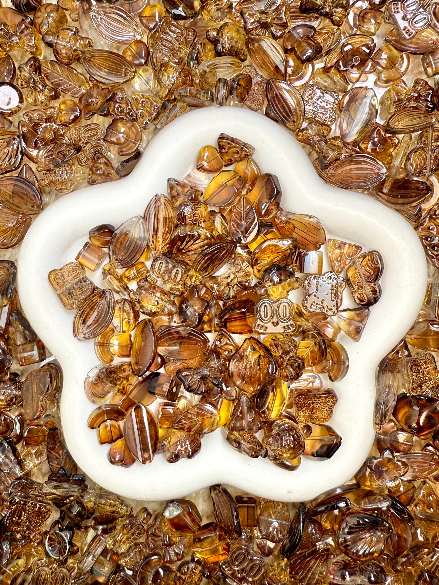 【Icy World】 Breloques en verre exquises de toutes les couleurs mélangées, fournitures pour bracelets/porte-clés