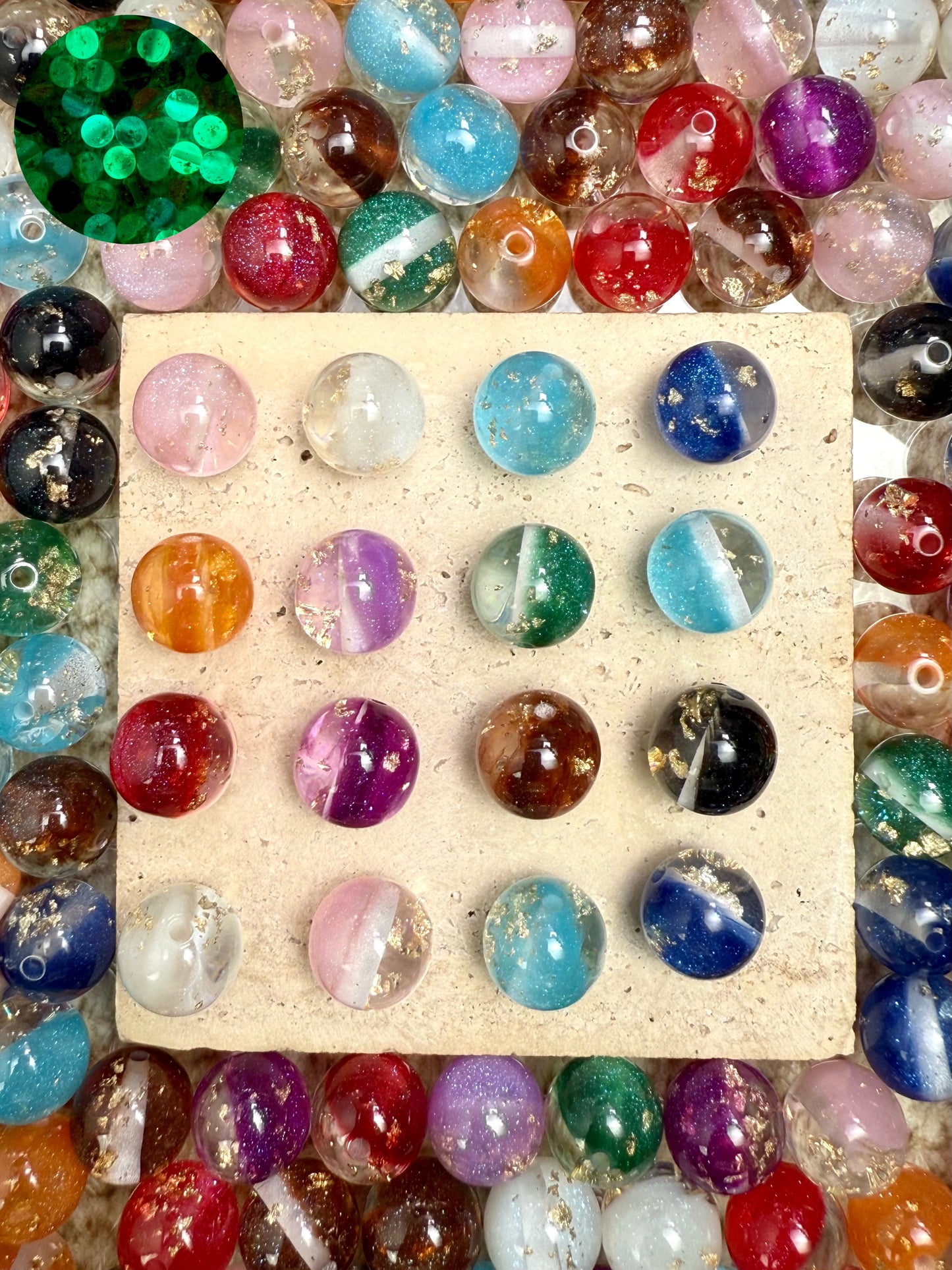 【Dazzling Galaxy】shimmering diamond sparkle acrylic beads mix, 16mm (making wreath, keychain, pens etc)