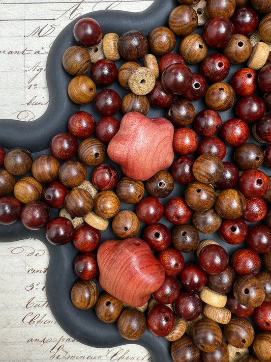 A001.NEW【Woody Aroma】Fragrant Wood Beads Mix