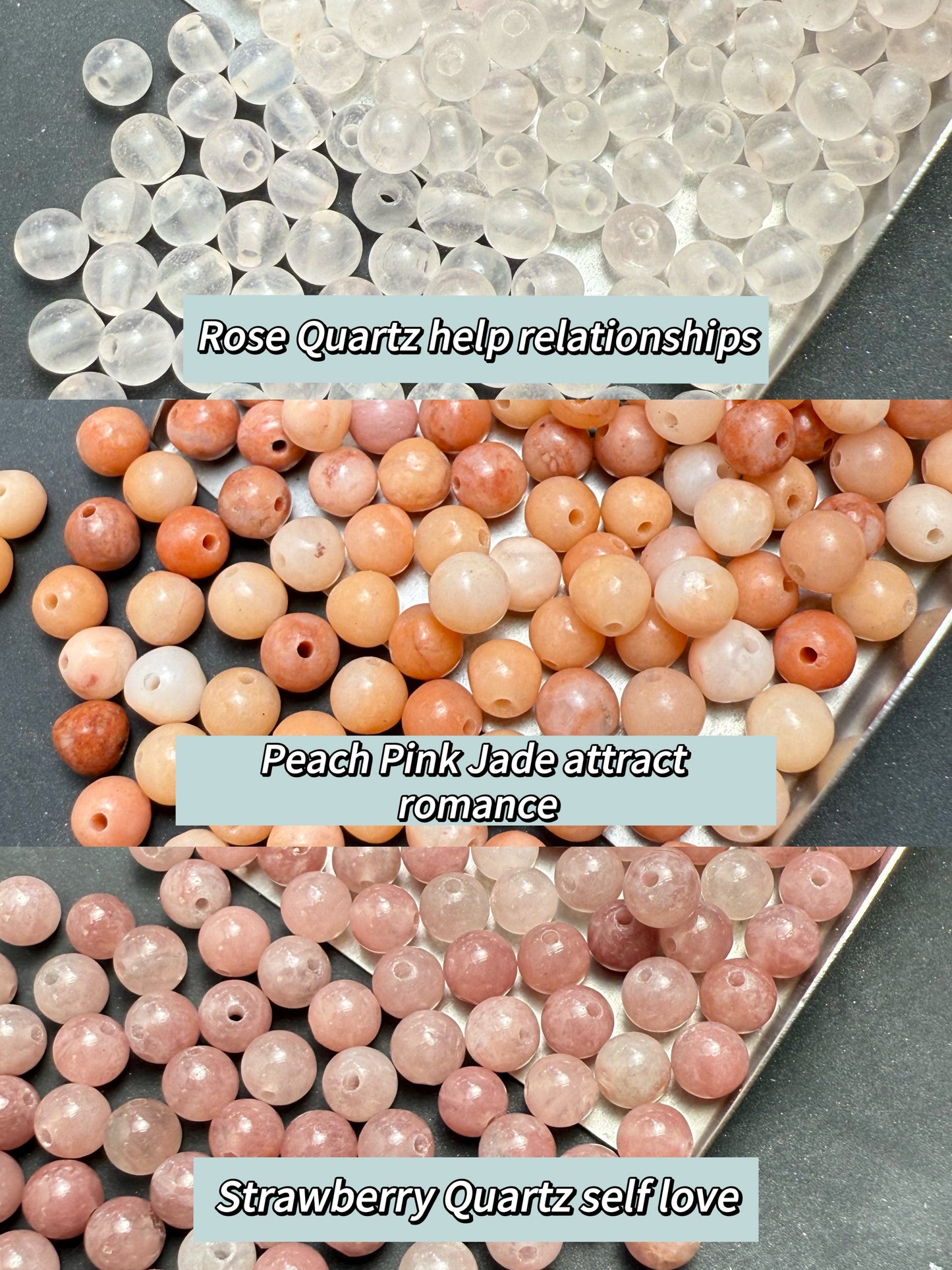 A001.NEW【Happy Crystal】4mm natural crystal and stone