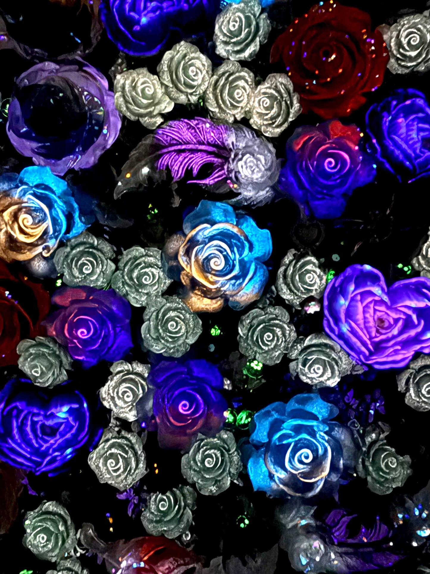 【Blooming Garden】Luminous flowers and rhinestone mixes, display/junk journal/phonecase craftings