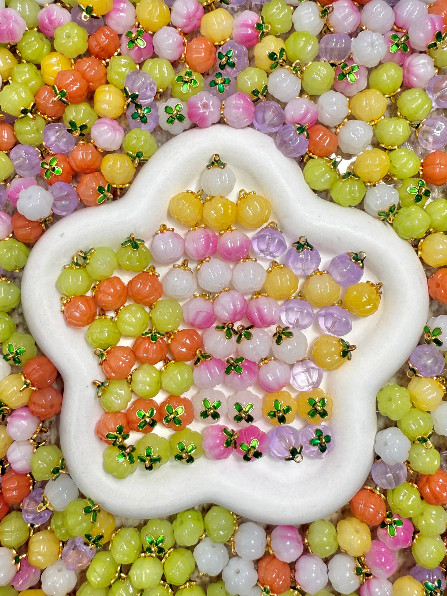 【Icy World】All-Color Mixed Exquisite glass charms, bracelet/keychain supplies