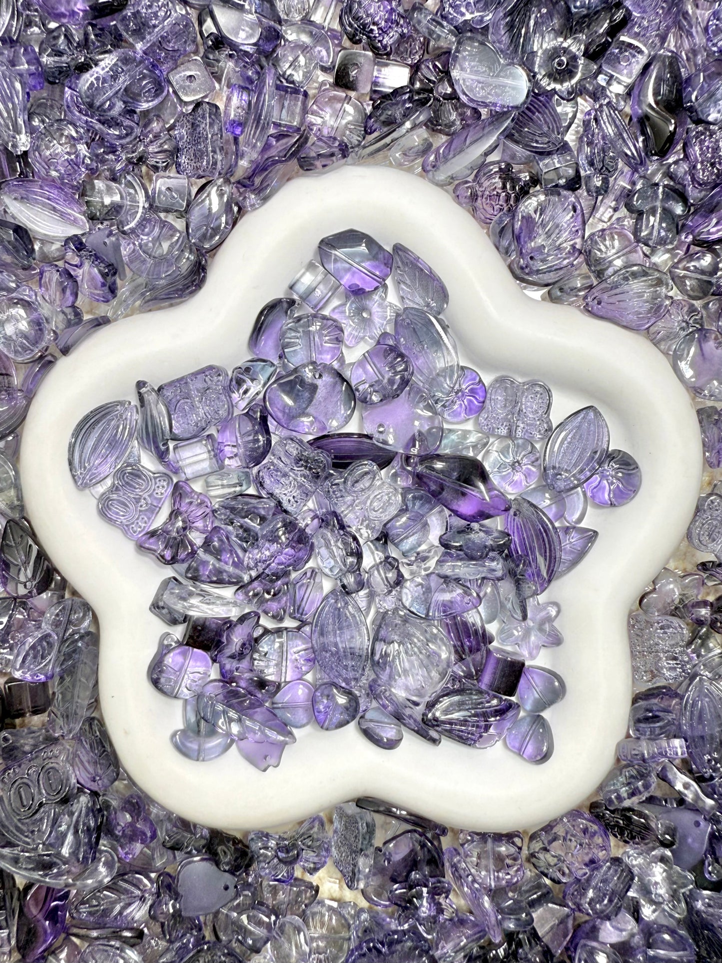 【Icy World】 Breloques en verre exquises de toutes les couleurs mélangées, fournitures pour bracelets/porte-clés