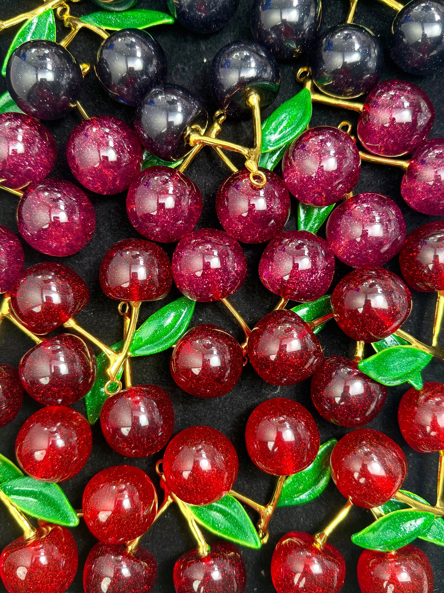 【Glittery Cherry】Fancy Glittery cherry charms