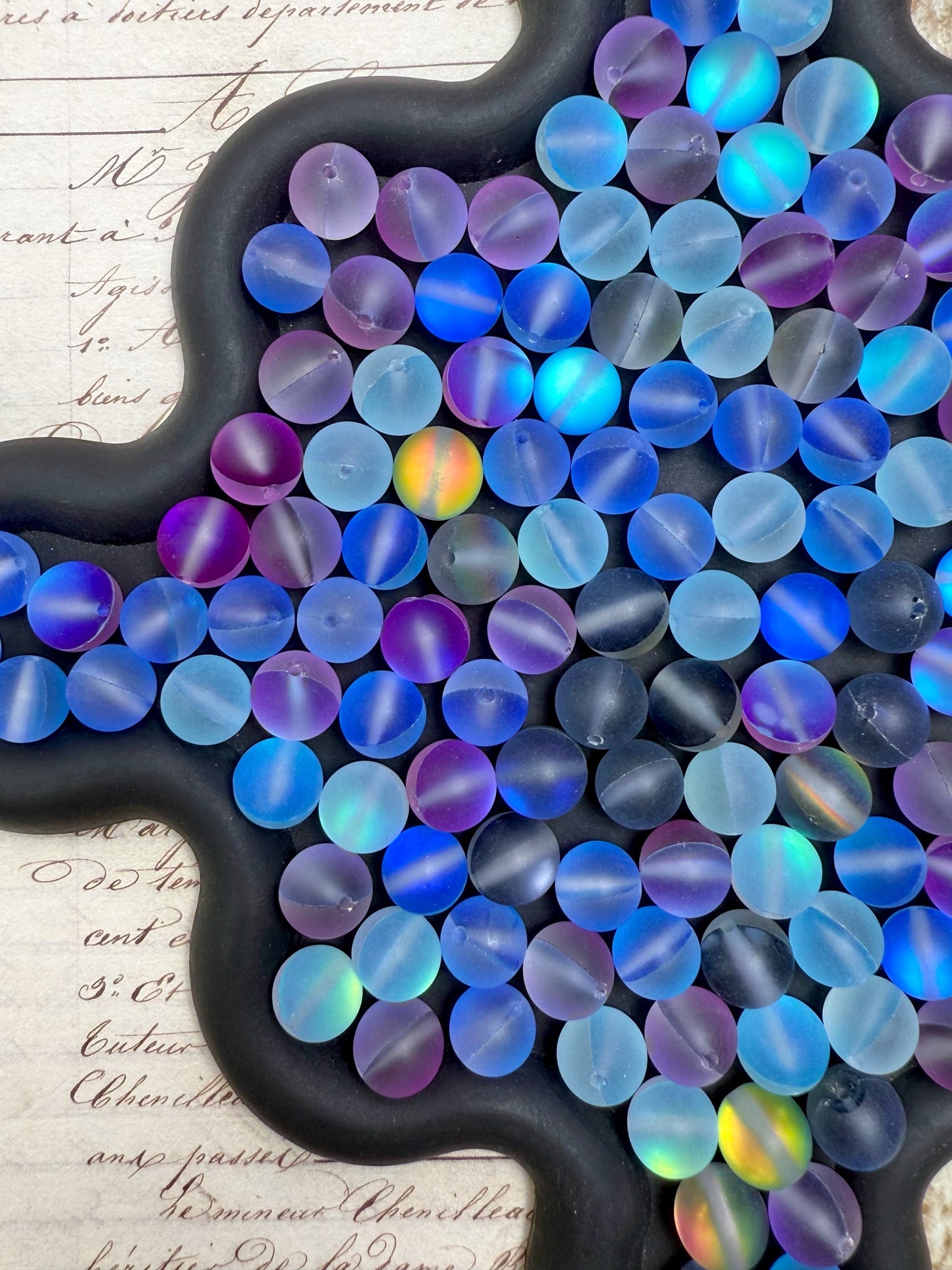 【Aura World】Perles givrées mixtes aura de 10 mm, perles de verre