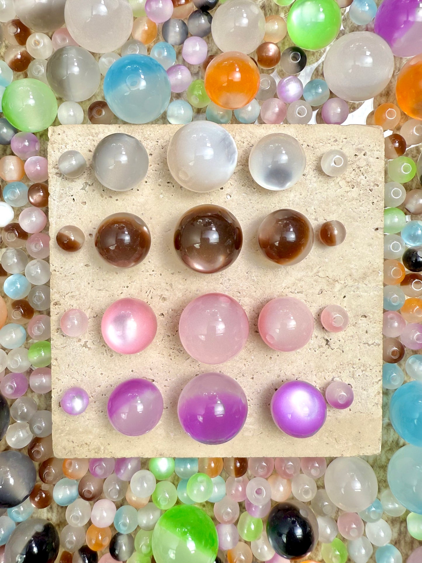 【Dazzling Galaxy】shimmering diamond sparkle acrylic beads mix, 16mm (making wreath, keychain, pens etc)