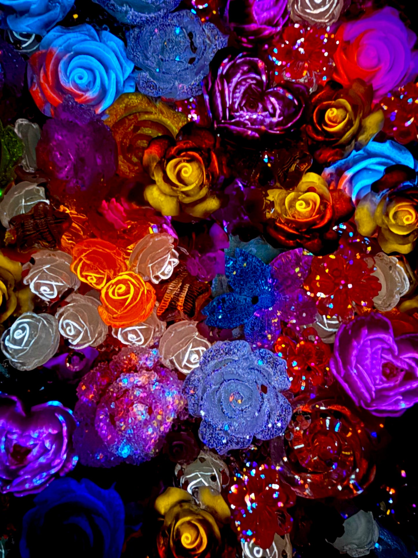 【Blooming Garden】Luminous flowers and rhinestone mixes, display/junk journal/phonecase craftings