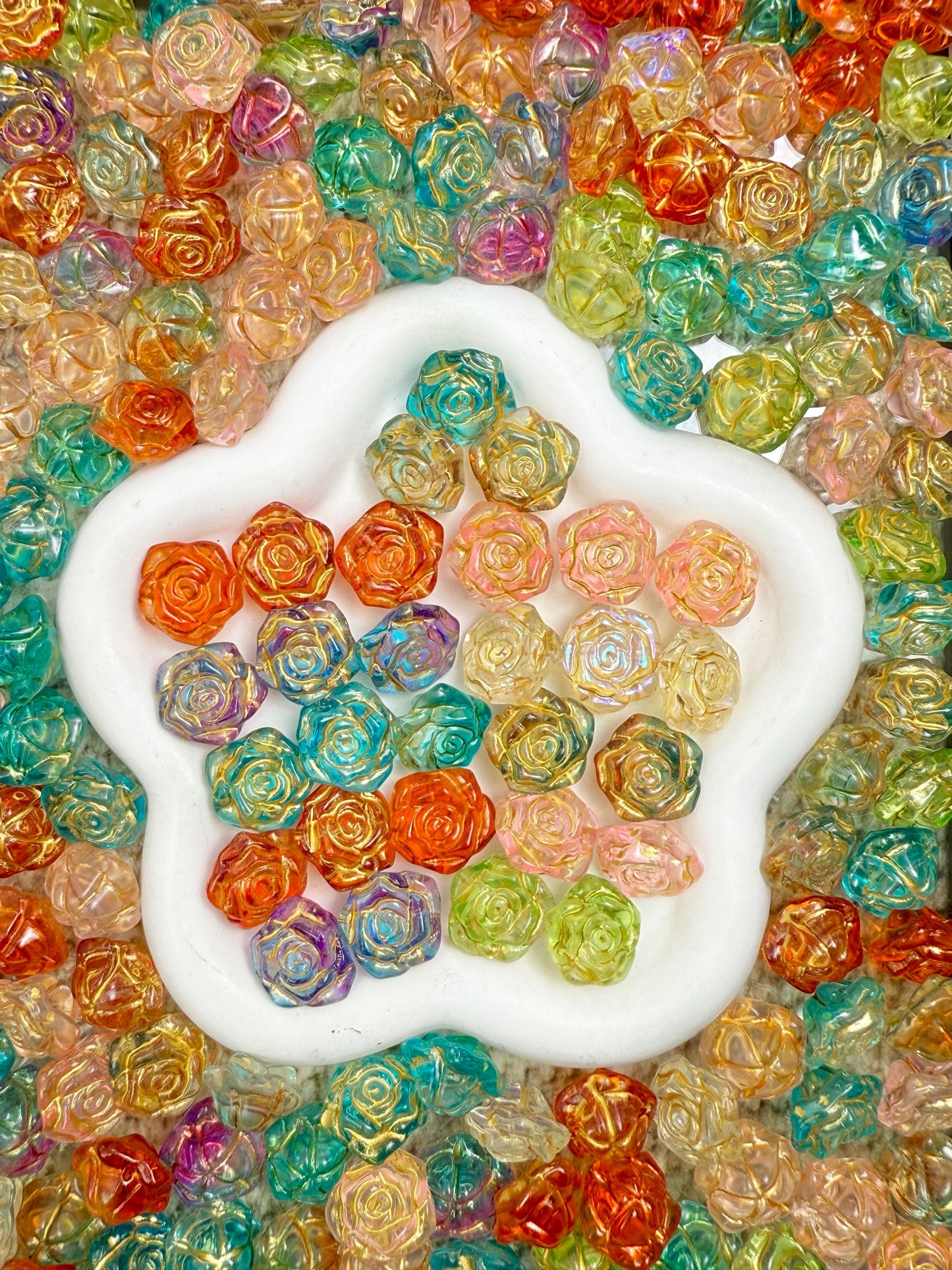 【Icy World】All-Color Mixed Exquisite glass charms, bracelet/keychain supplies