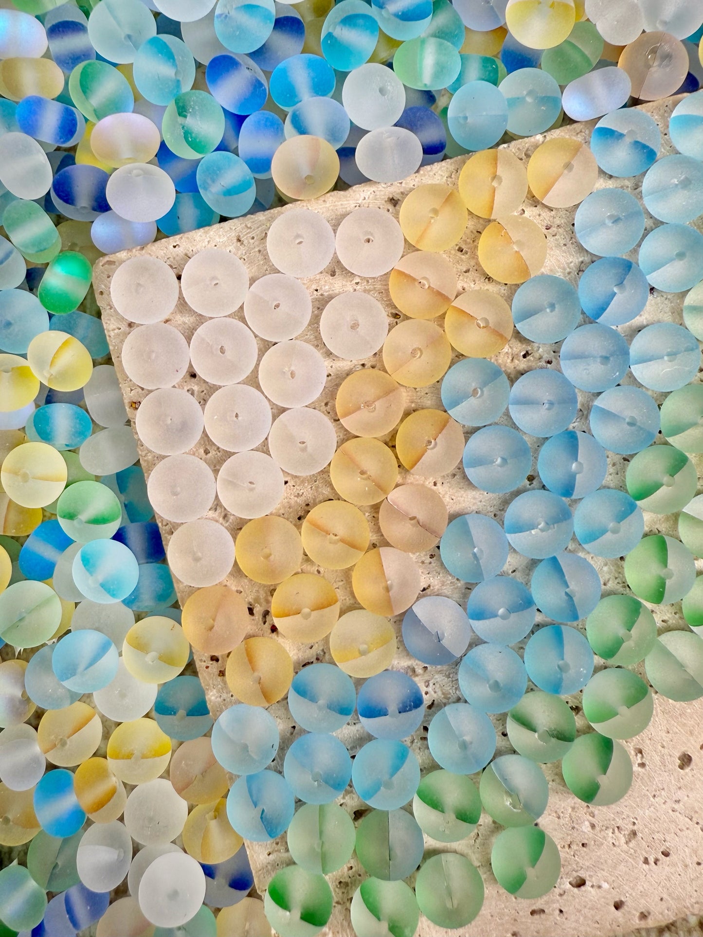 【Aura World】Perles givrées mixtes aura de 10 mm, perles de verre