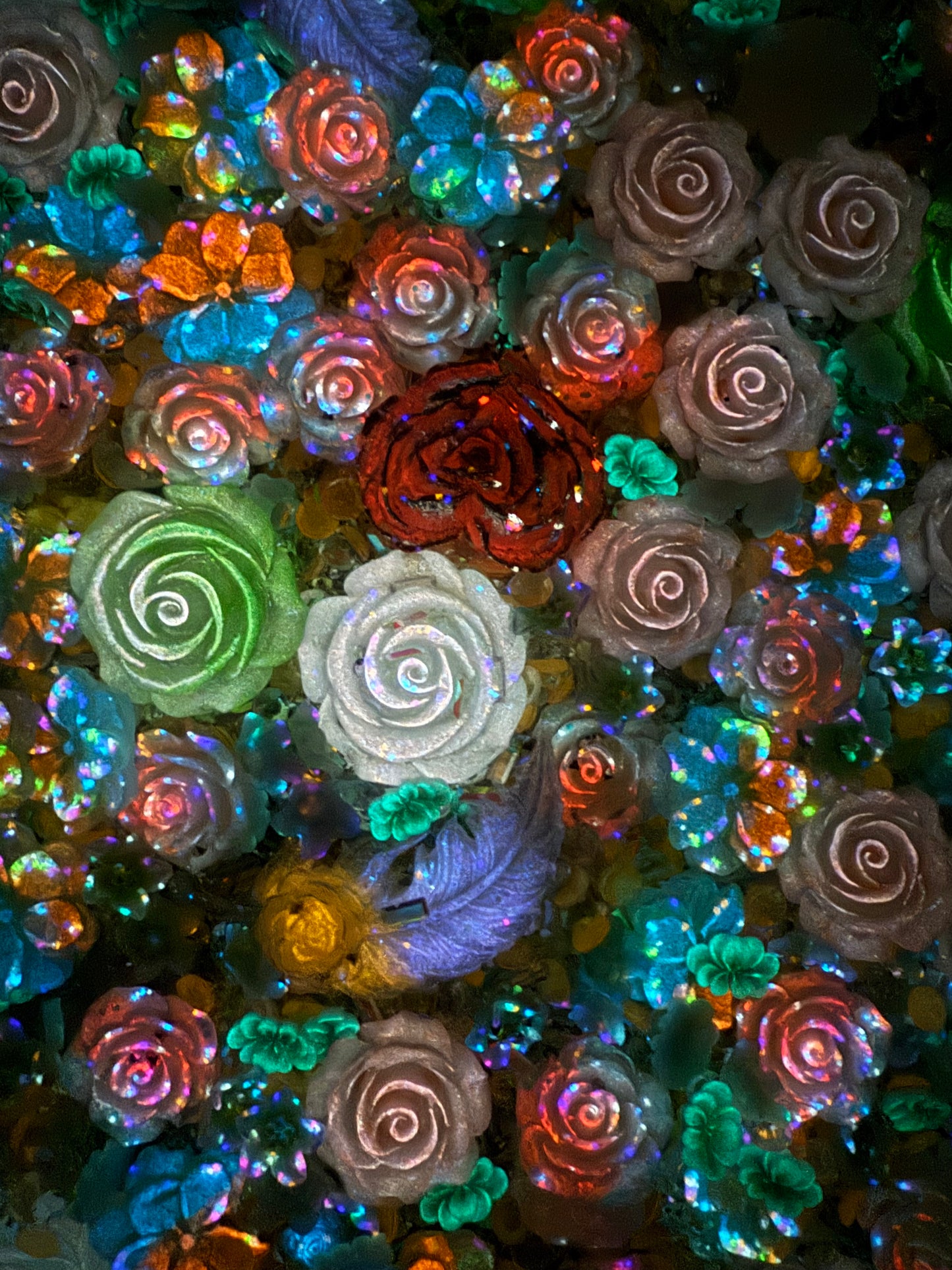 【Blooming Garden】Luminous flowers and rhinestone mixes, display/junk journal/phonecase craftings