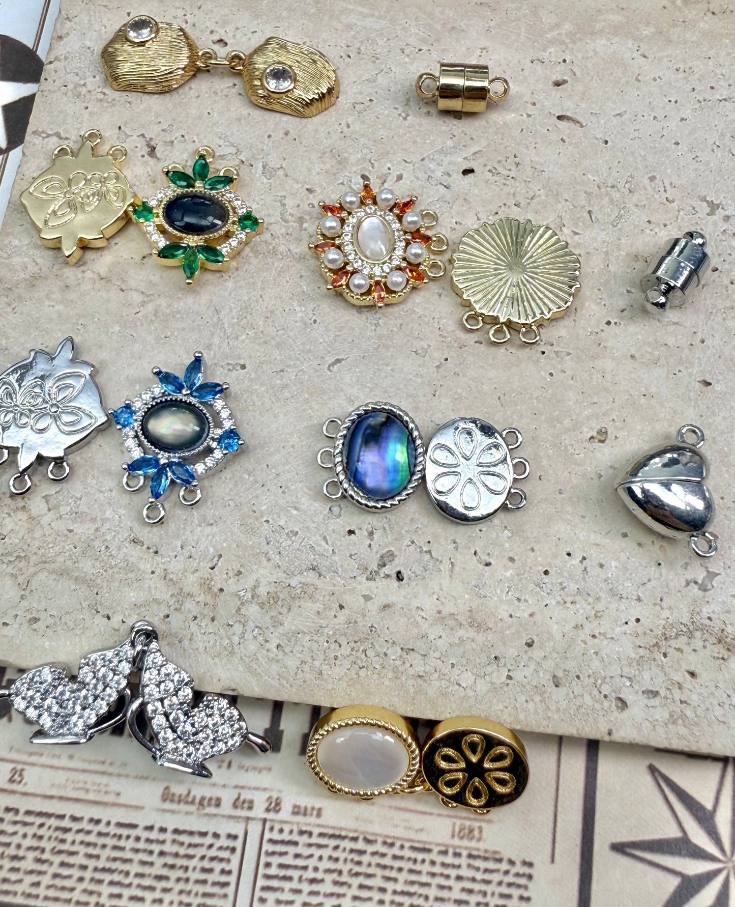 【Wear-Resistant Supplies】white gold/yellow gold plated brass charms