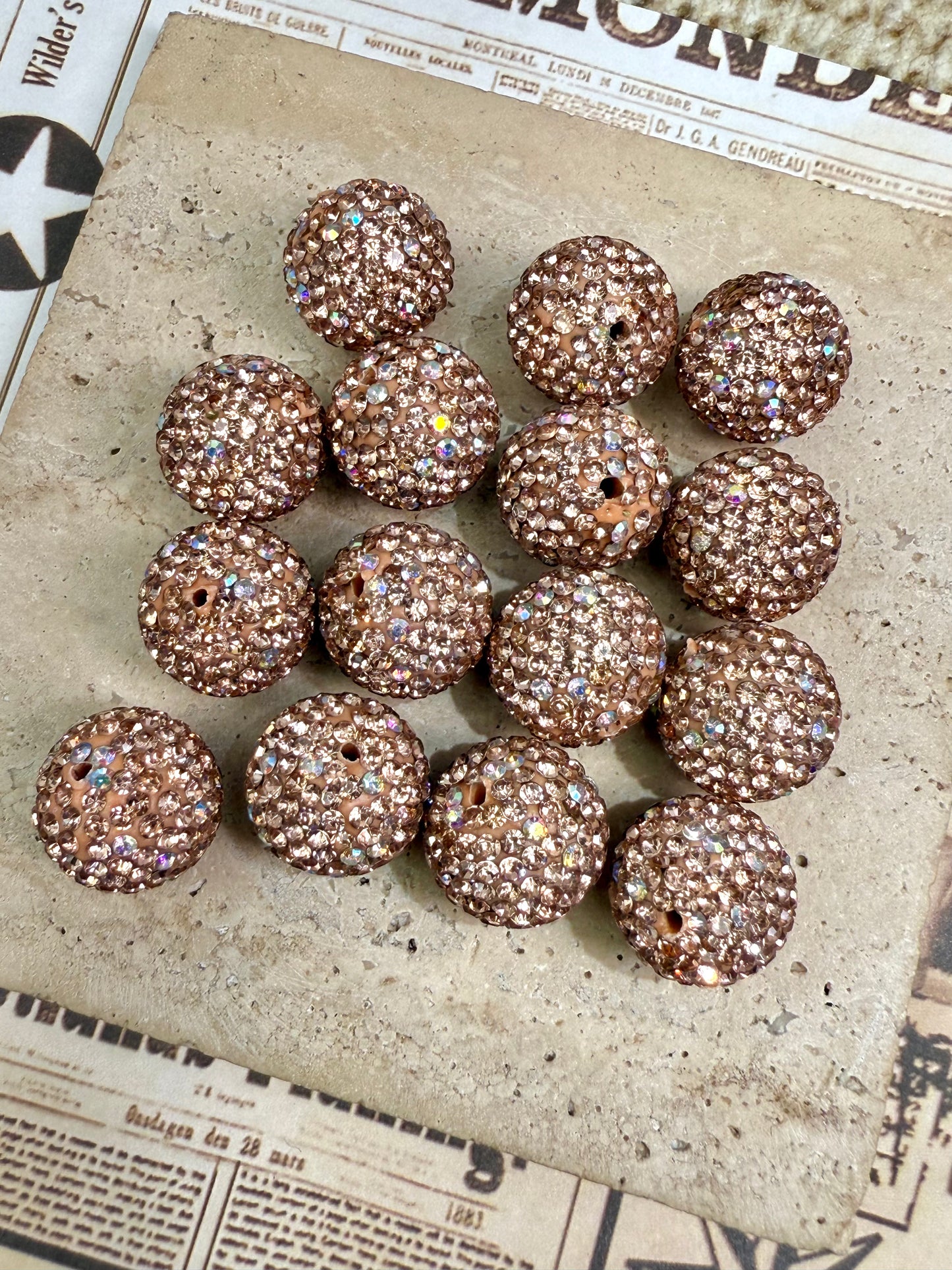 【Diamond Beads】glass rhinestone diamond beads 16mm