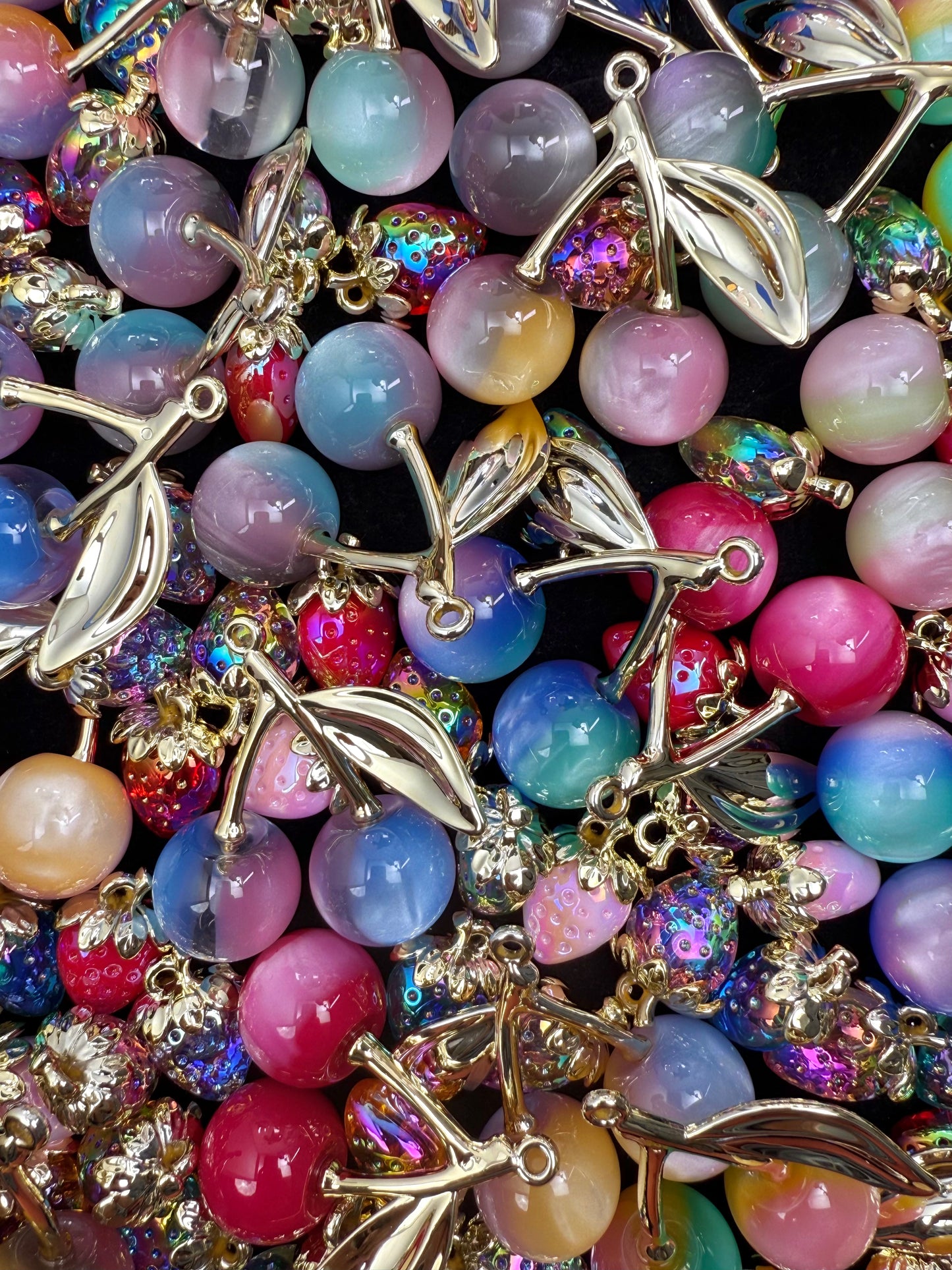 【Glittery Cherry】Fancy Glittery cherry charms