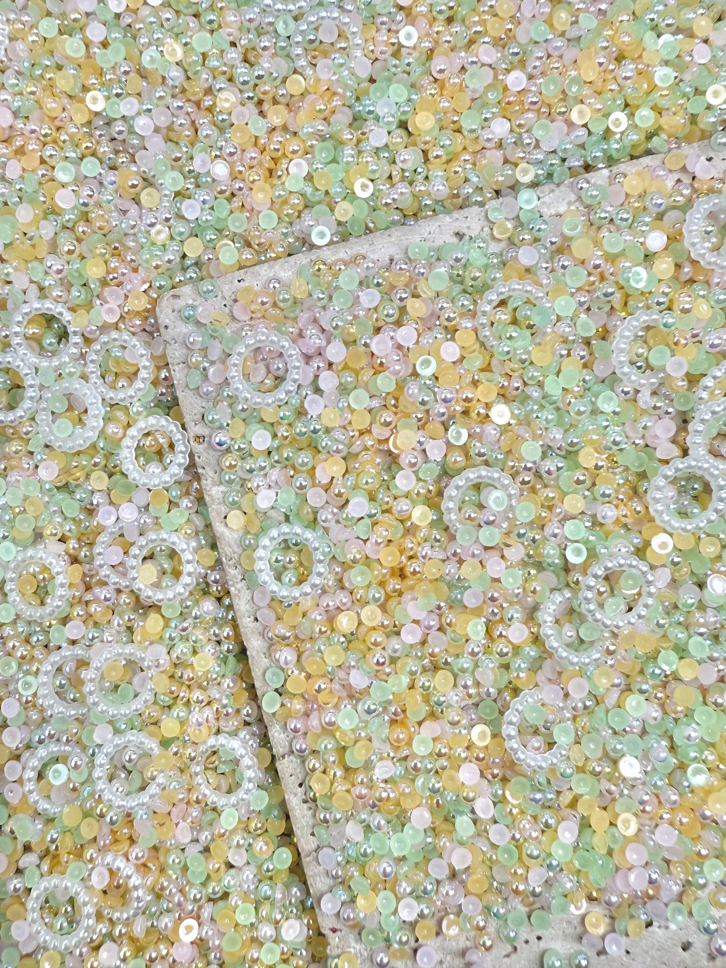 【Tiny Pearl】2.5mm flat-back highlight semi-sphere pearls