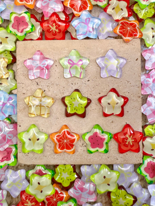【Star House】cute doll stars, resin charms mix, hairpin/phonecases diy