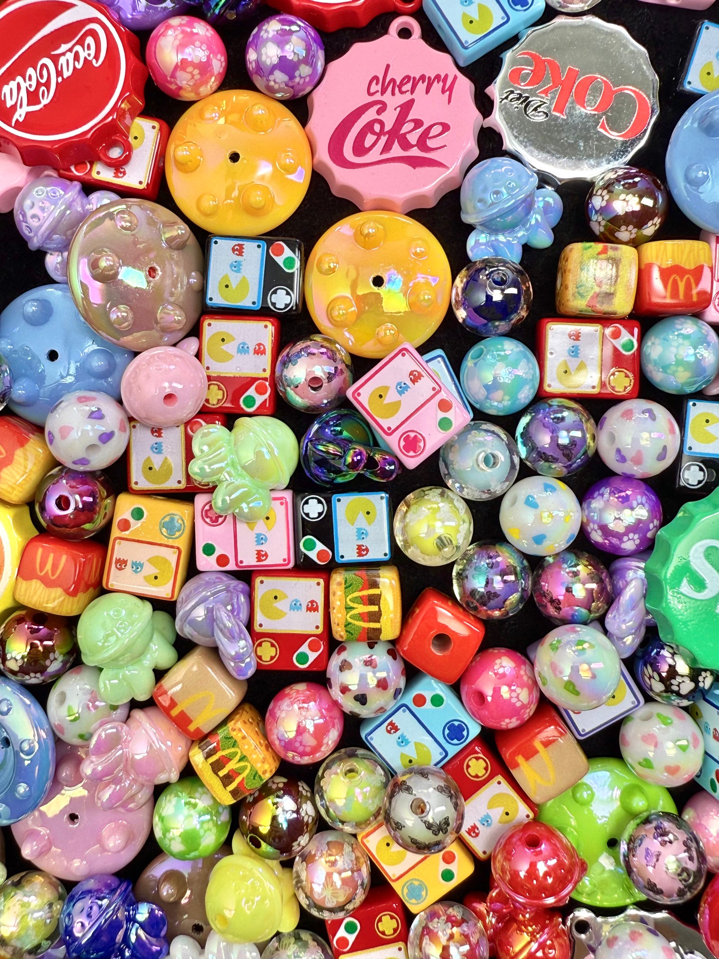 【Dazzling Galaxy】Mélange de perles acryliques scintillantes en diamant, 16 mm (fabrication de couronnes, porte-clés, stylos, etc.)