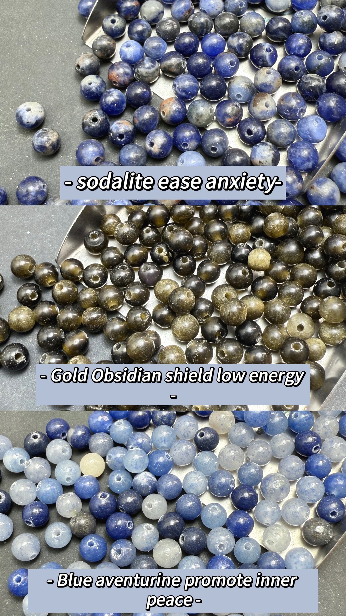 A001.NEW【Happy Crystal】4mm natural crystal and stone