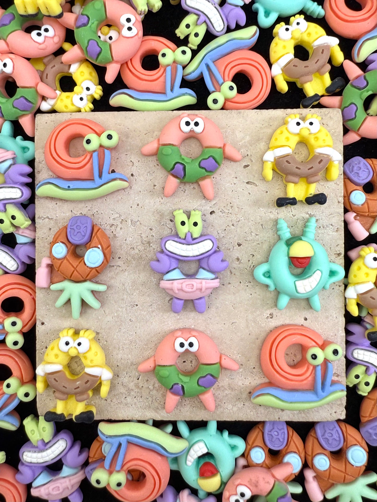 【Big Pineapple House】Big spongebob, Mr.Crab, Gary colorful resin mix, hairpin/phonecases diy