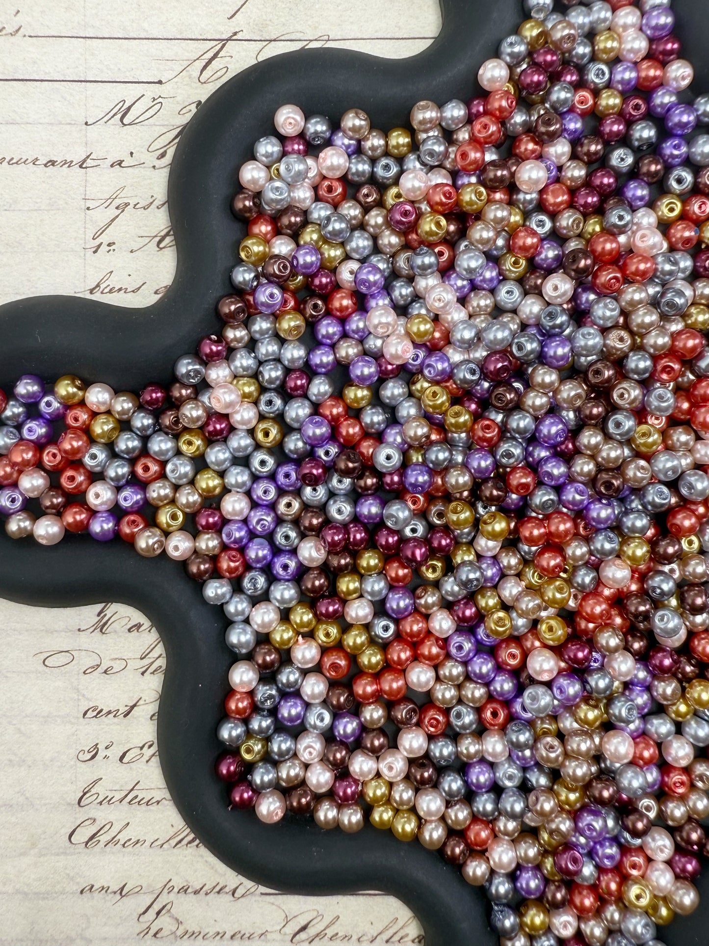 【Mini Pearl World】Perles de verre colorées super mignonnes de 4 mm (bracelet/porte-clés/présentoir)