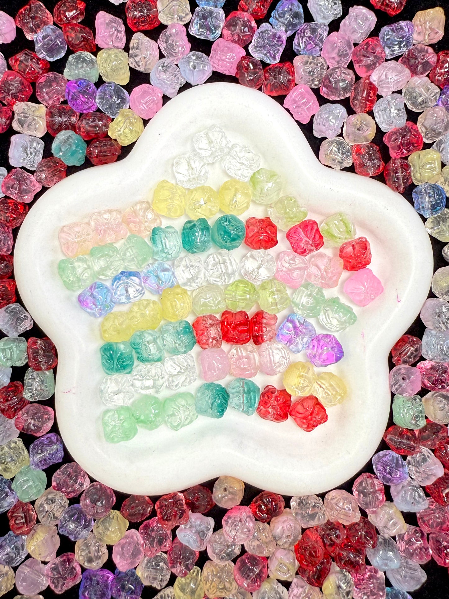 【Icy World】All-Color Mixed Exquisite glass charms, bracelet/keychain supplies