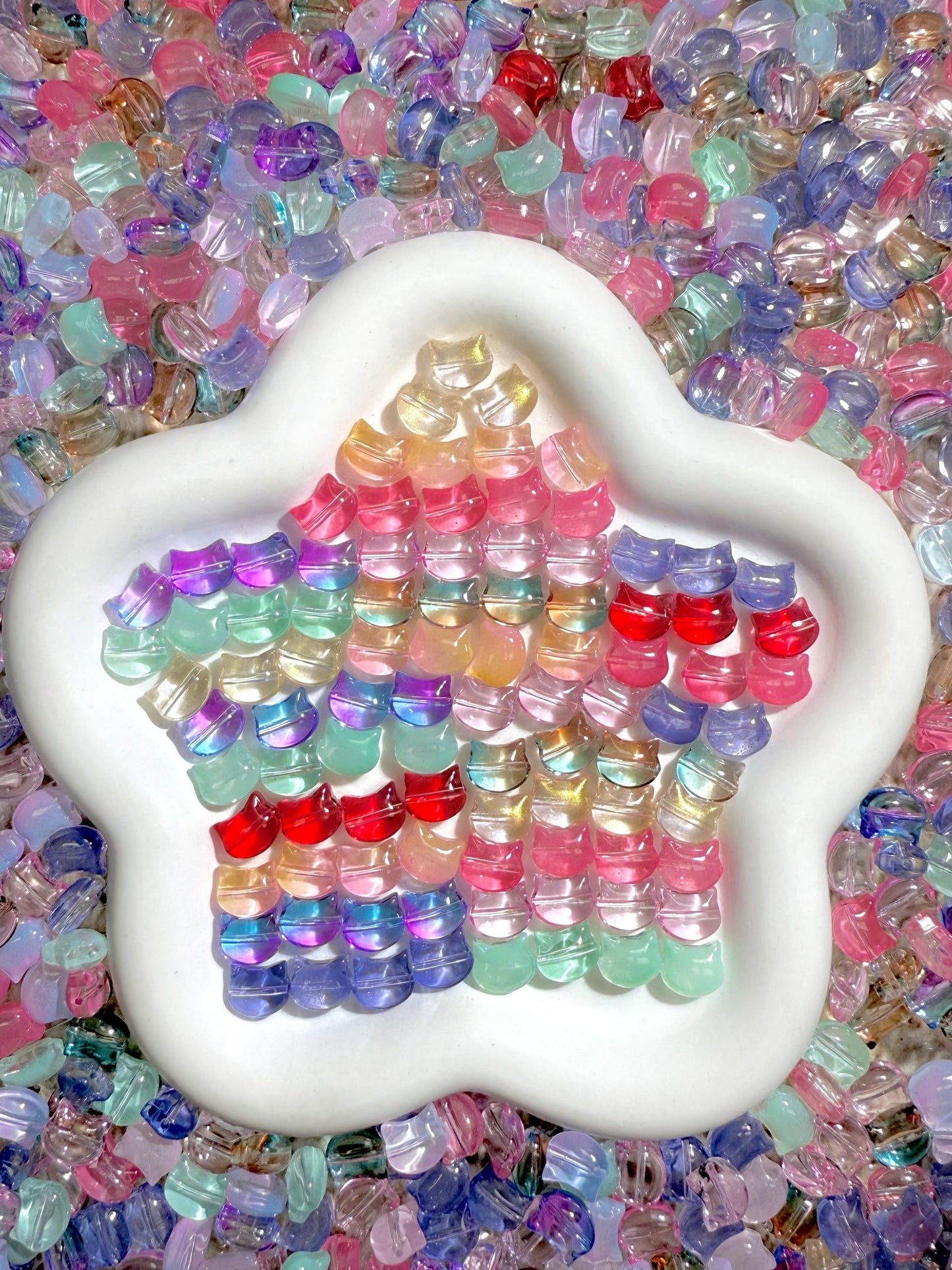 【Icy House】Mini breloques en verre exquises de toutes les couleurs mélangées, fournitures pour bracelets/porte-clés