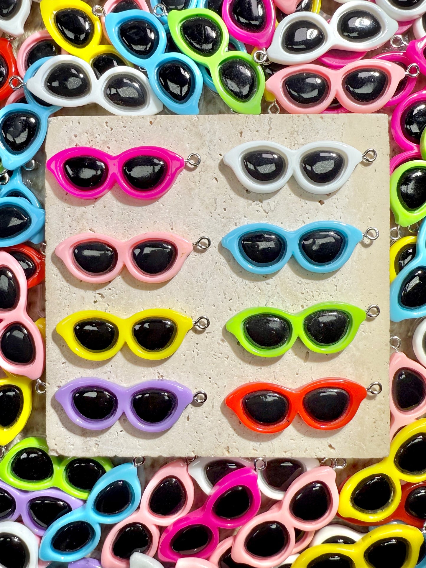 A001.NEW【Summer Vibe】lunettes de soleil colorées et cool, porte-clés/boucles d'oreilles/artisanat DIY