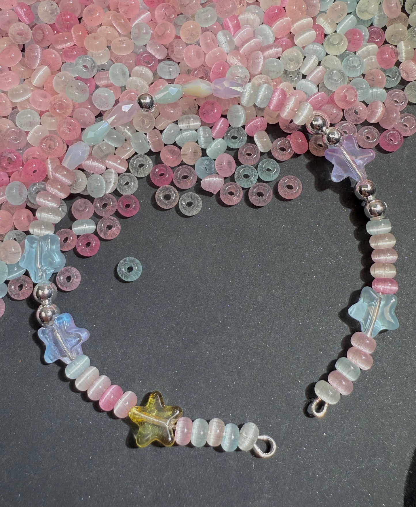 A001.NEW【Mini Cats Eye 2】special-shape glass cats-eye seed beads mix, earring, bracelet, necklace, keychain