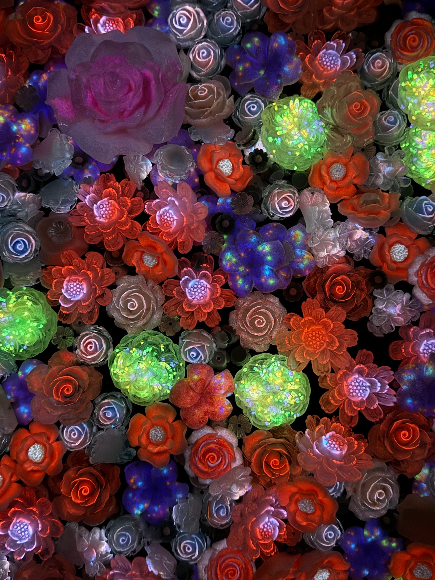 【Blooming Garden】Luminous flowers and rhinestone mixes, display/junk journal/phonecase craftings