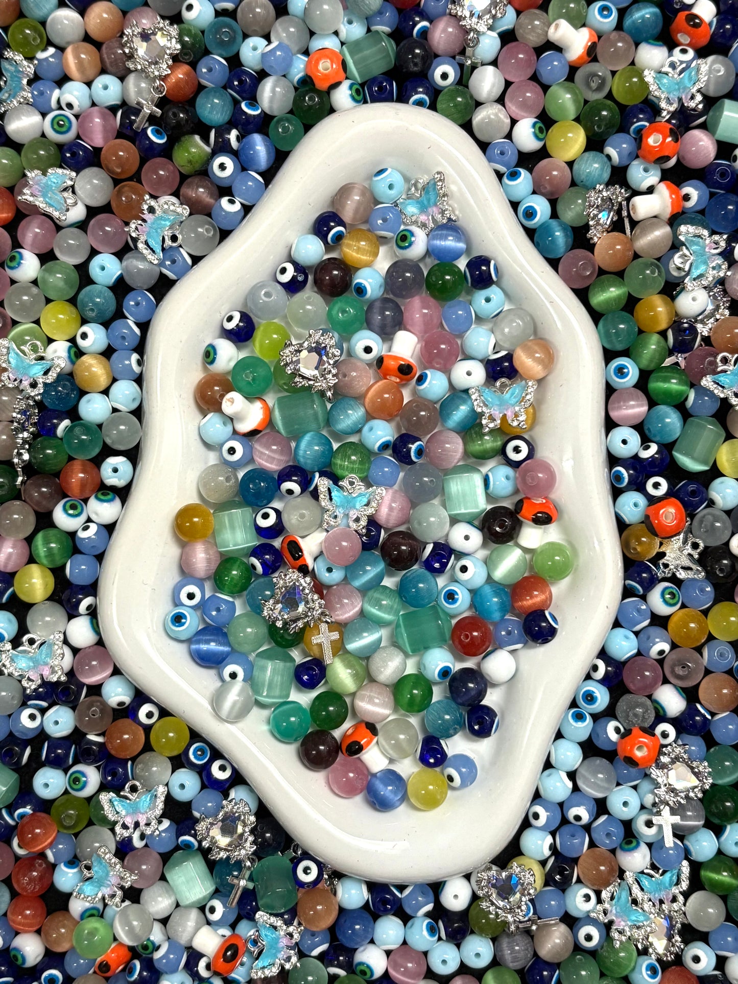 A001.NEW【Cats' Eyes】 8mm Cats-Eye Stone, high-class Glass beads